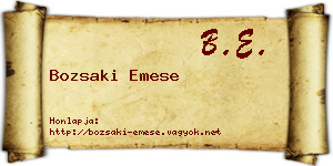 Bozsaki Emese névjegykártya